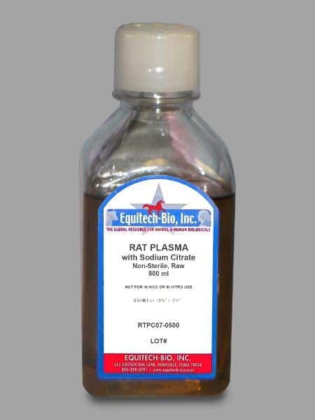 RTPC07 -- Non-Sterile Rat Plasma with Sodium Citrate