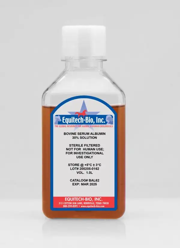 BAL62 — Heat Shock 30% Bovine Serum Albumin Solution
